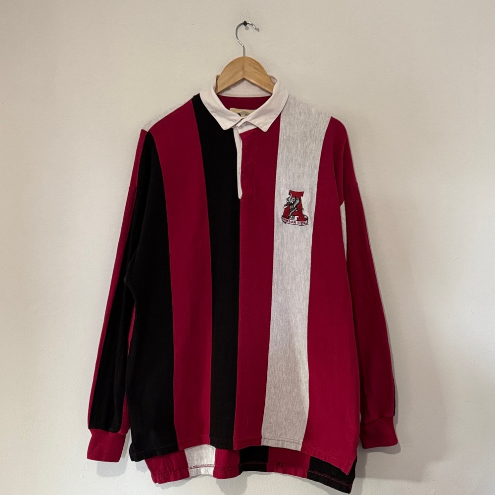 Vintage Alabama Crimson Tide Long Sleeve Polo Rugby Shirt / XL / 90s